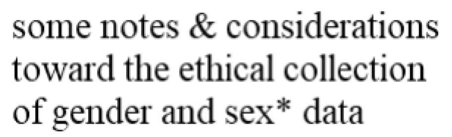 gender and sex data
